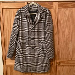 Menswear Plaid Single Breasted Coat